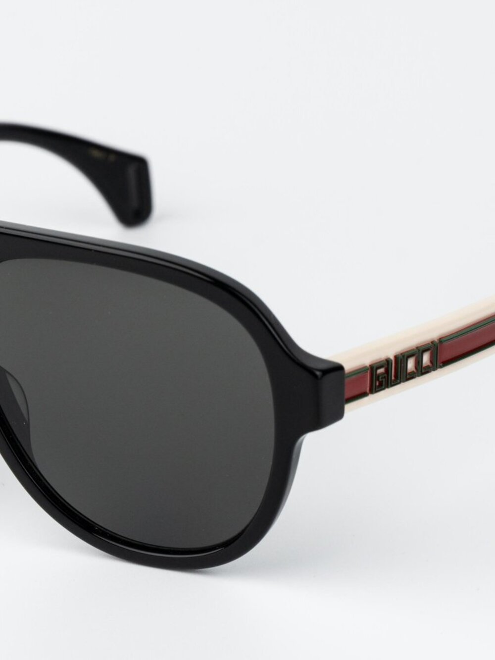 Gucci Men Sunglasses Black White Grey Pilot GG0463S 002 NEW AUTHENTIC - Picture 6 of 10
